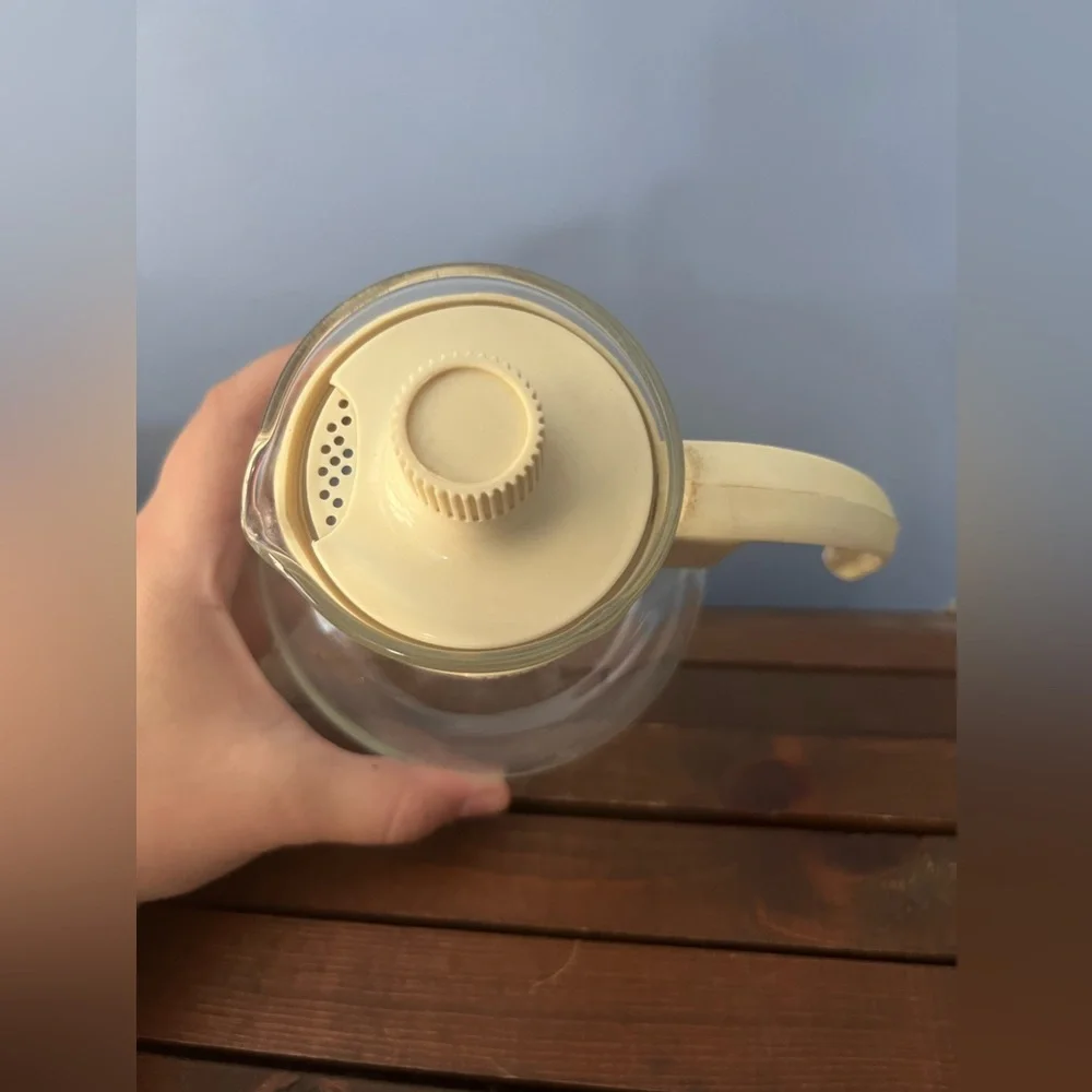 Vintage‎ Gemco The Micro-Kettle Microwave Tea Kettle Coffee Pot 4c Almond